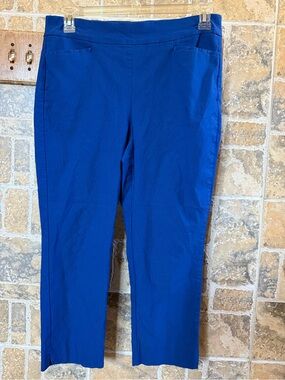 Chico’s Women's Blue Pull On Straight-Leg Chino Pants Size 12